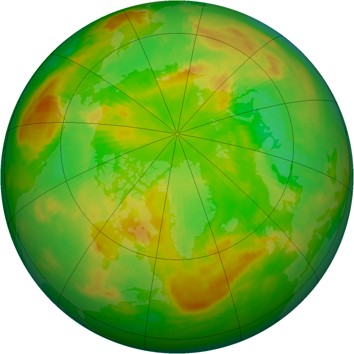 Arctic ozone map for 10 June 1989